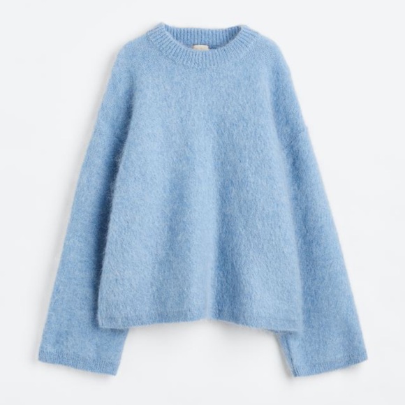 H&M Sweaters - Oversized Mohair-blend Sweater Blue H&M XS